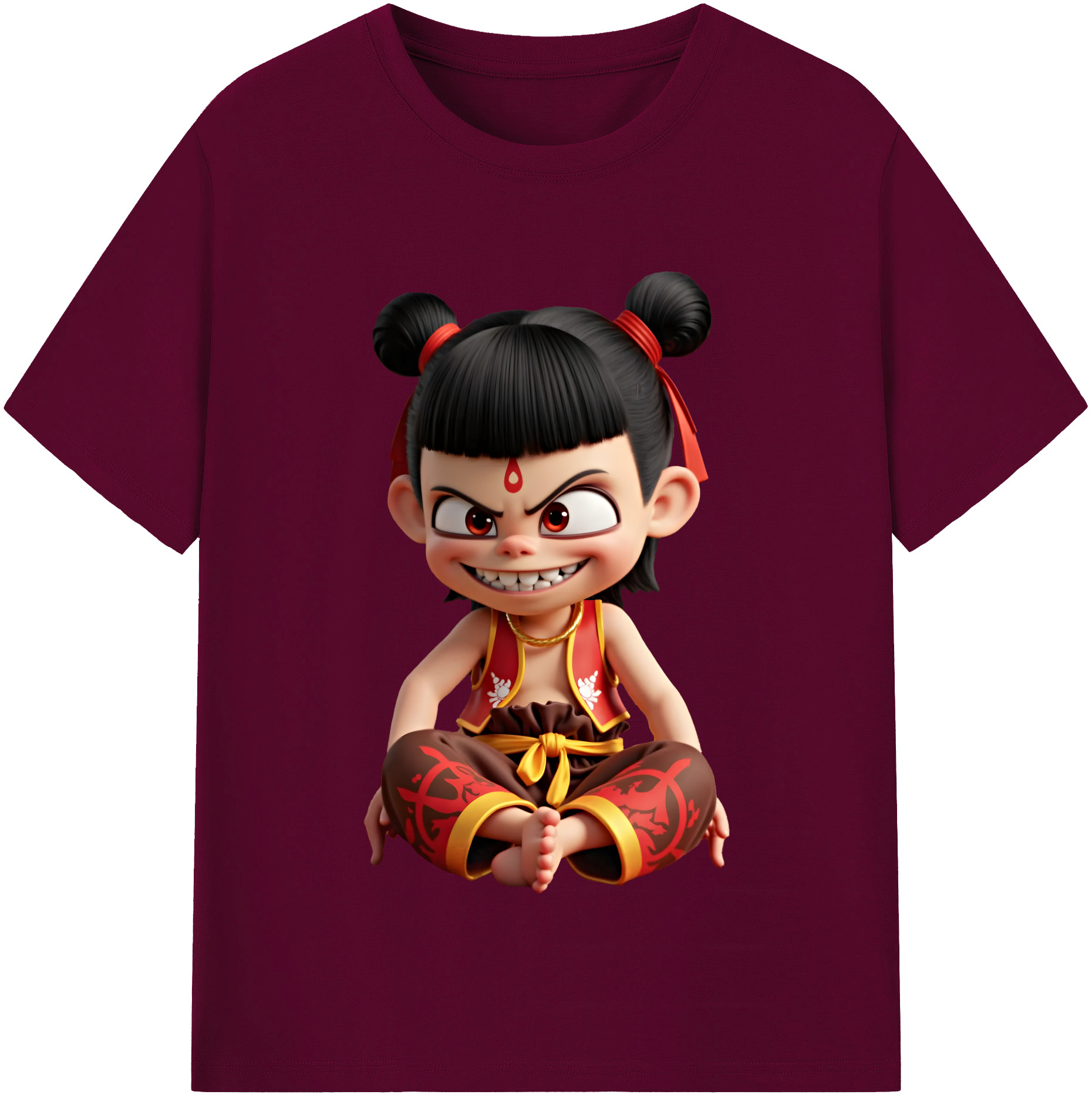 （画像用） Ne Zha 2 ナタ 魔童の大暴れ レディースカジュアルプリントTシャツ（綿100％）